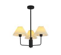 Lampadario Moderno di metà secolo - Plafoniera Plissettata Bianca e Nera, Lampada a Sospensione Classica di Transizione per Sala da Pranzo, Elegante Illuminazione per l'arredamento della CAS