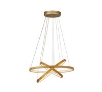 Lampadario Moderno Eternità Acciaio Marrone Legno Bianco Led 9,4W