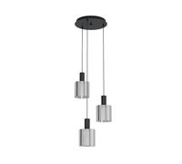 Lampadario Moderno Gorosiba 3 Luci Pendenti Acciaio Nero [EEK: A++]