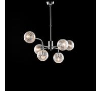Lampadario Moderno Ikarus Metallo Cromo 6 Luci E14 [EEK: A++]