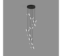 Lampadario moderno in acrilico a farfalla, lussuosa scala a chiocciola a LED che illumina la lampada a sospensione multipla, luci a sospensione ad altezza regolabile per hotel con scale a soffitto al