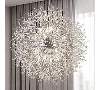 Lampadario Moderno in Cristallo Oro Rotondo - Splendente lampadario Satellite Artificiale - Ideale per Camera da Letto e Soggiorno - Stile Unico - 6 lampade - 68cm