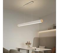 Lampadario Moderno in Legno a LED ad Anello, Giapponese a 1 Luce, plafoniera Circolare dimmerabile contemporanea per Isola Cucina Soggiorno Sala da Pranzo-B 50x50x6 cm (20x20x2 Pollici)