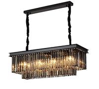 Lampadario Moderno in Legno a LED ad Anello, Giapponese a 1 Luce, plafoniera Circolare dimmerabile contemporanea per Isola Cucina Soggiorno Sala da Pranzo-B 50x50x6 cm (20x20x2 Pollici)