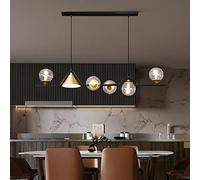 Lampadario Moderno in Legno a LED ad Anello, Giapponese a 1 Luce, plafoniera Circolare dimmerabile contemporanea per Isola Cucina Soggiorno Sala da Pranzo-B 50x50x6 cm (20x20x2 Pollici)