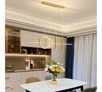 Lampadario Moderno in Legno a LED ad Anello, Giapponese a 1 Luce, plafoniera Circolare dimmerabile contemporanea per Isola Cucina Soggiorno Sala da Pranzo-B 50x50x6 cm (20x20x2 Pollici)
