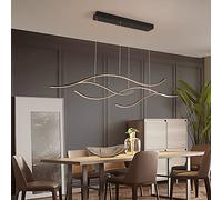 Lampadario moderno in legno a LED ad anello, lampada a sospensione giapponese a 1 luce, plafoniera circolare dimmerabile contemporanea per isola cucina soggiorno sala da pranzo-B 50x50x6 cm (20x20x2 p
