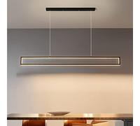 Lampadario moderno in legno a LED ad anello, lampada a sospensione giapponese a 1 luce, plafoniera circolare dimmerabile contemporanea per isola cucina soggiorno sala da pranzo-B 50x50x6 cm (20x20x2 p