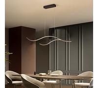 Lampadario moderno in legno a LED ad anello, lampada a sospensione giapponese a 1 luce, plafoniera circolare dimmerabile contemporanea per isola cucina soggiorno sala da pranzo-B 50x50x6 cm (20x20x2 p