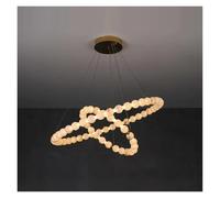 Lampadario Moderno in Marmo con Anello di Perle e lampadario a LED Dorato, lampade a Sospensione, lampadari per atrio, Scale, Camera da Letto