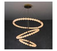 Lampadario Moderno in Marmo con Anello di Perle e lampadario a LED Dorato, lampade a Sospensione, lampadari per atrio, Scale, Camera da Letto