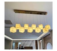Lampadario moderno in marmo dal design rettangolare, compatibile con la sala da pranzo, luce decorativa in oro e nero for soggiorno,Plafoniera Lampadario Da Soffitto