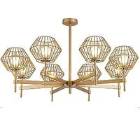 Lampadario moderno in oro 8 luci Sputnik Lampada a sospensione Lampada da soffitto in ferro industriale, plafoniera