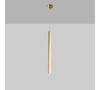 Lampadario moderno in oro spazzolato Lampada a sospensione a cilindro a testa singola a LED Lampada a sospensione a tubo lungo di metà secolo Lampada da soffitto antiruggine per interni Lampada da