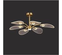 Lampadario Moderno in Rame, Luce a Sospensione, Oro, Caldo, Stile Europeo, Compatibile con Lampada, Soggiorno, Sala da Pranzo, Camera da Letto, Villa di Lusso,Illuminazione a soffitto