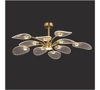 Lampadario Moderno in Rame, Luce a Sospensione, Oro, Caldo, Stile Europeo, Compatibile con Lampada, Soggiorno, Sala da Pranzo, Camera da Letto, Villa di Lusso,Illuminazione a soffitto