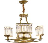 Lampadario Moderno in Stile Europeo, Lampada da Soffitto in Cristallo E Ferro Battuto, Lampada da Soffitto, Camera da Letto, Sala da Pranzo, Soggiorno, Ristorante, Lampada A Sospens, Golden, 4-Light
