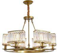 Lampadario Moderno in Stile Europeo, Lampada da Soffitto in Cristallo E Ferro Battuto, Lampada da Soffitto, Camera da Letto, Sala da Pranzo, Soggiorno, Ristorante, Lampada A Sospens, Golden, 6-Light