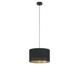 Lampadario moderno in tessuto nero e oro 1 luce GL0450