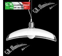 LAMPADARIO MODERNO IN VETRO BIANCO Ø45 SOSPENSIONE SALA DA PRANZO CUCINA Sp4