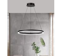 Lampadario Moderno Lampada a Sospensione Dimmerabile Lampada a LED Nera con Anello di Controllo a Distanza Design Lampada a Sospensione Regolabile in Altezza per Cucina Sala da Pranzo D60CM
