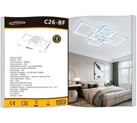 Lampadario moderno LED bianco 6 quadri 70W plafoniera da soffitto con quadrati [EEK: A+]