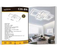 Lampadario moderno LED bianco 6 quadri 70W plafoniera da soffitto con quadrati [EEK: A+]