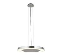 Lampadario Moderno Lexi Acciaio Cromo Vetro Trasparente Led 34W 4000K