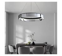 Lampadario Moderno Minimalista a LED con dimmer e Telecomando per Soggiorno e Sala da Pranzo, Cucina, tavoli, Camera da Letto, luci Pendenti, arredo casa,(Silver,60cm)