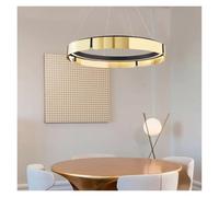 Lampadario Moderno Minimalista a LED con dimmer e Telecomando per Soggiorno e Sala da Pranzo, Cucina, tavoli, Camera da Letto, luci Pendenti, arredo casa,(Gold,60cm)