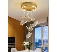 Lampadario moderno per scale LED dimmerabile in alluminio a forma di farfalla Lampada a sospensione oro decorazione d'interni apparecchio di illuminazione Stile nordico adatto per soggiorno villa
