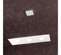 Lampadario Moderno Rettangolare Area Metallo Bianco 3 Luci Gx53