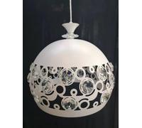 Lampadario moderno sospensione regolabile palla paralume lampada ferro cristallo