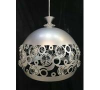 Lampadario moderno sospensione regolabile palla paralume lampada ferro cristallo [EEK: A]