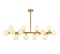 Lampadario Moderno Sputnik a 16 luci in Oro per Soggiorno, Sala da Pranzo, Grandi lampade a Sospensione con Design molecolare a Forma di Fagiolo Magico, Illuminazione a Sospensione da Soffit