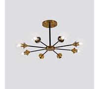 Lampadario Moderno Sputnik E27 con Paralume Trasparente, 6-8 luci, plafoniere in Oro di metà secolo,Plafoniera Lampadario da Soffitto