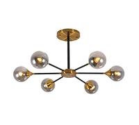 Lampadario Moderno Sputnik E27 con Paralume Trasparente, 6-8 luci, plafoniere in Oro di metà secolo,Plafoniera Lampadario da Soffitto