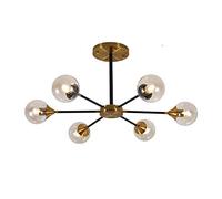 Lampadario Moderno Sputnik E27 con Paralume Trasparente, 6-8 luci, plafoniere in Oro di metà secolo,Plafoniera Lampadario da Soffitto