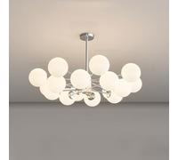 Lampadario Moderno Sputnik Globe, Lampadario di metà Secolo sopra Il Tavolo, Lampadari Lineari in Nichel Spazzolato per Sala da Pranzo, Soggiorno, Isola della Cucina(16 Lights, Cream)