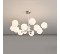 Lampadario Moderno Sputnik Globe, Lampadario di metà Secolo sopra Il Tavolo, Lampadari Lineari in Nichel Spazzolato per Sala da Pranzo, Soggiorno, Isola della Cucina(12 Lights, Cream)