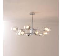 Lampadario Moderno Sputnik Globe, Lampadario di metà Secolo sopra Il Tavolo, Lampadari Lineari in Nichel Spazzolato per Sala da Pranzo, Soggiorno, Isola della Cucina(12 Lights, Clear)