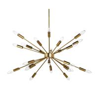 Lampadario moderno Sputnik Mid-Century - finitura oro ottone 24 luci