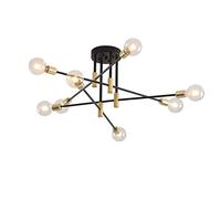 Lampadario Moderno Sputnik, Plafoniere Vintage Nere, Lampada A Sospensione in Metallo Semi-Incasso, per Soggiorno, Camera da Letto, Sala da Pranzo, Cucina, Attacco E27,8 Lights