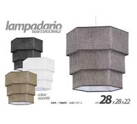 LAMPADARIO MODERNO TELA SALOTTO CUCINA Lampada a Sospensione BASE ESAGONALE
