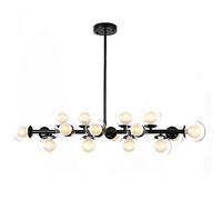 Lampadario molecola nordico molecola di medio secolo opatura nera finitura a sospensione leggera sfera di vetro a mano a mano lampada appesa moderna soggiorno sala da pranzo il soffitto lampada nera