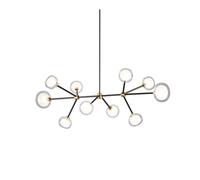 Lampadario Nabila 552.10L Nero/Ottone Spazzolato/Vetro Trasparente