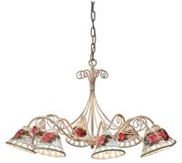 Lampadario Classico Napoli Metallo E Ceramica Bianco Sfumato Oro 8 Luce E14