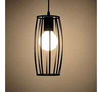 Lampadario Nera con Tetto Singolo in Ferro battuto, Lampada retrò Creativa di Tamburi Lanterna di Lanterna.