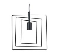 Relaxdays Lampadario a Sospensione Moderno, HLP 131x30x25 cm, da Soffitto, per Salotto e Camera, Lampadina E27, Nero, Ferro