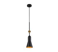 Lampadario Nero Oro E27 B: 13,3 Cm Stretto Moderno Lampada Da Soffitto
